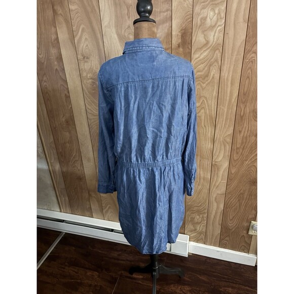 GH Bass & Co long-sleeved chambray‎ denim shirt dress Women’s Size Medium M - Picture 3 of 5